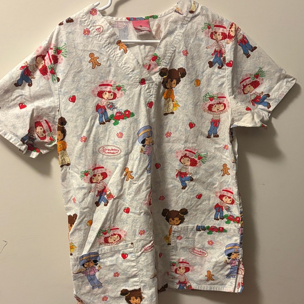 Strawberry shortcake scrub top